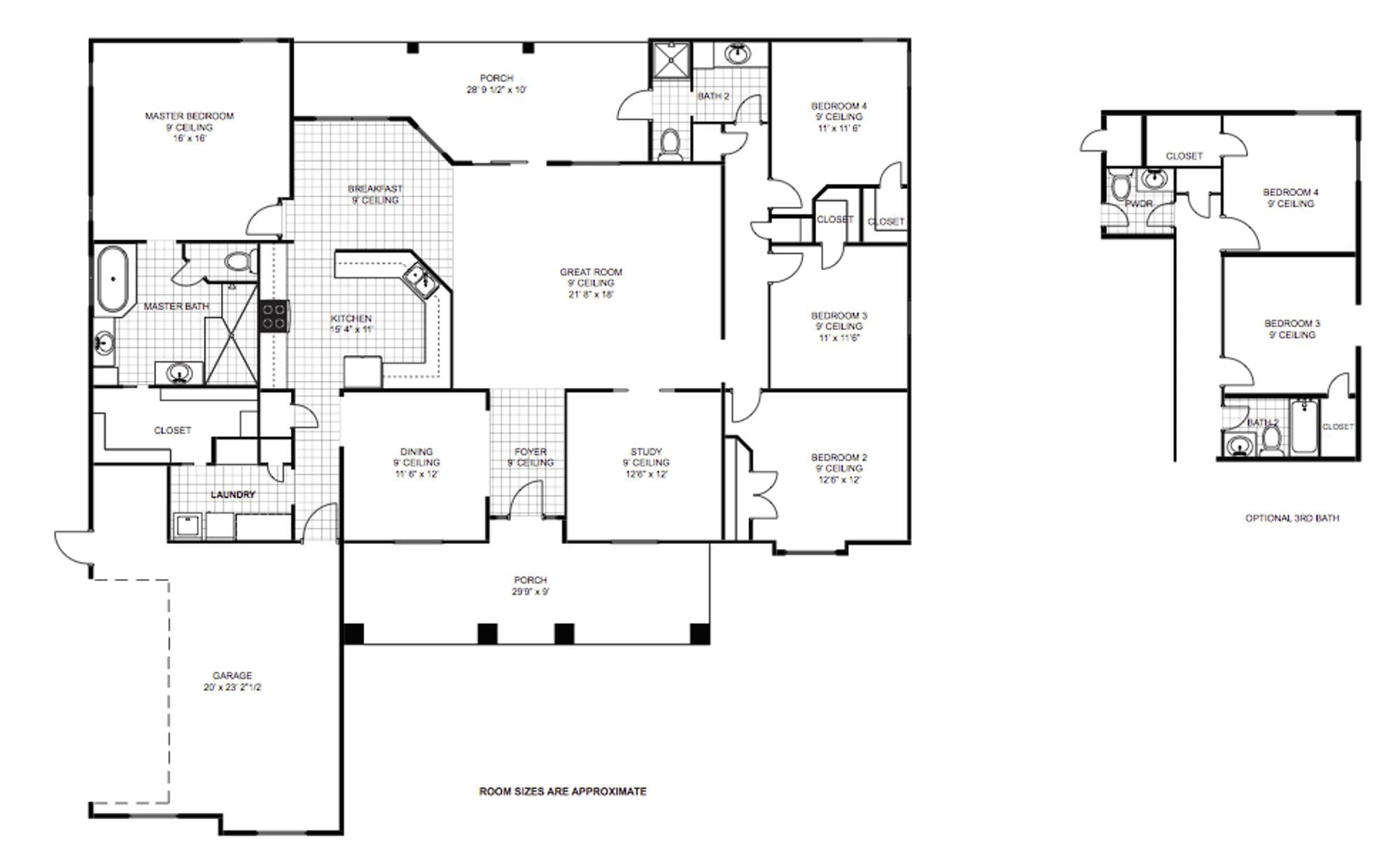 Lockhart A - Custom Home Floor Plan