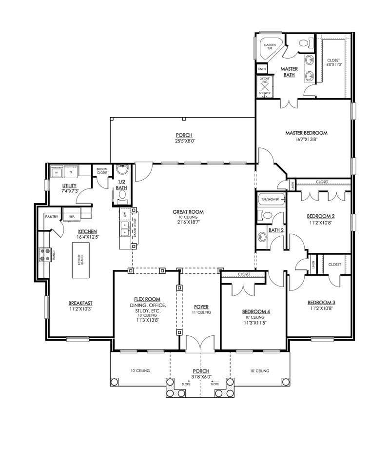 Weatherford - Custom Home Floor Plan