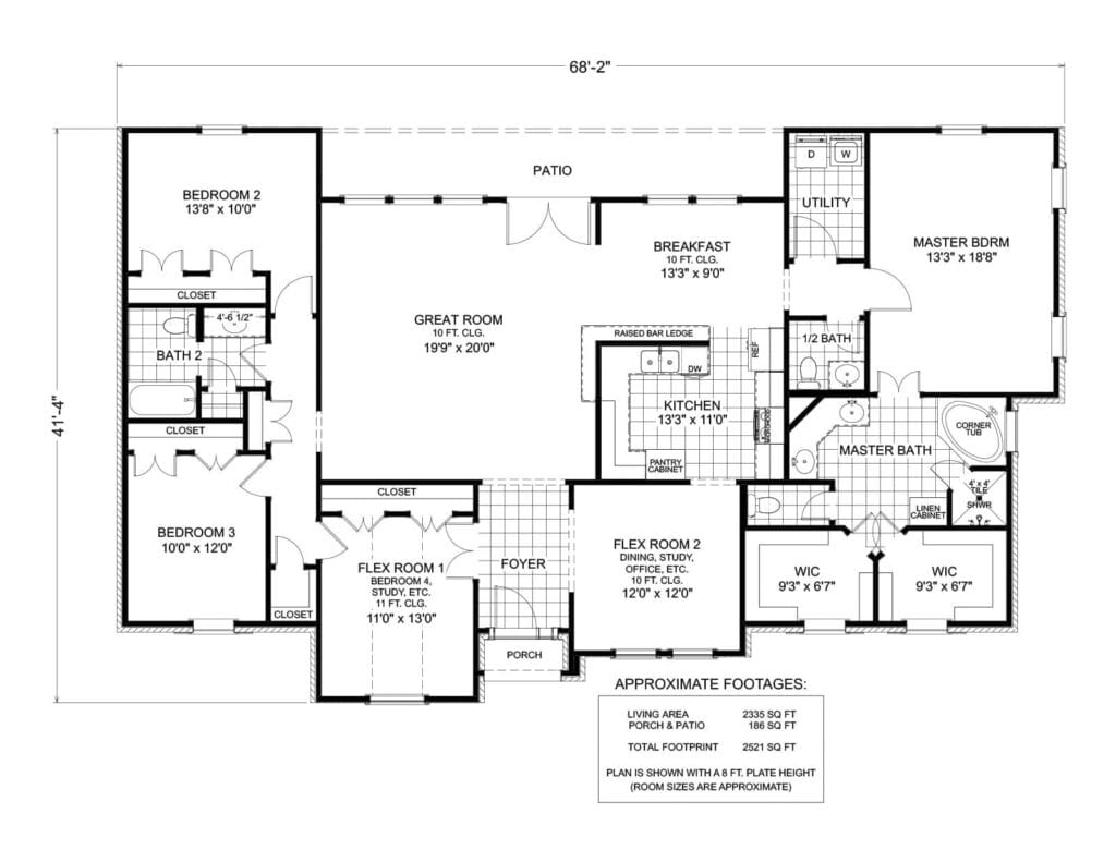 Alexander custom home floor plan - 3 Bed / 2.5 Bath / 2,335 Sq Ft