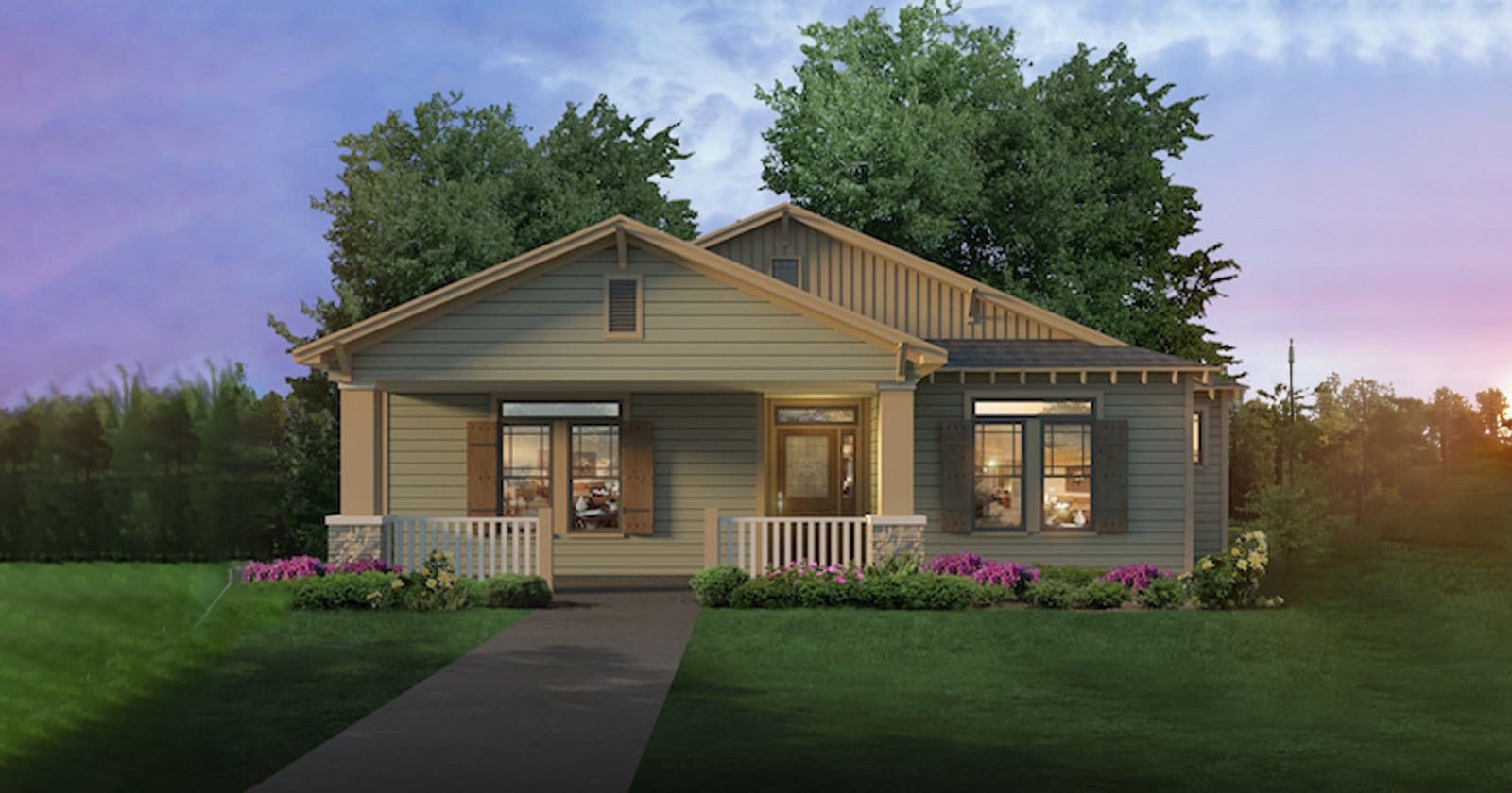 Amelia custom home elevation - 3 Bed / 2 Bath / 1,635 Sq Ft