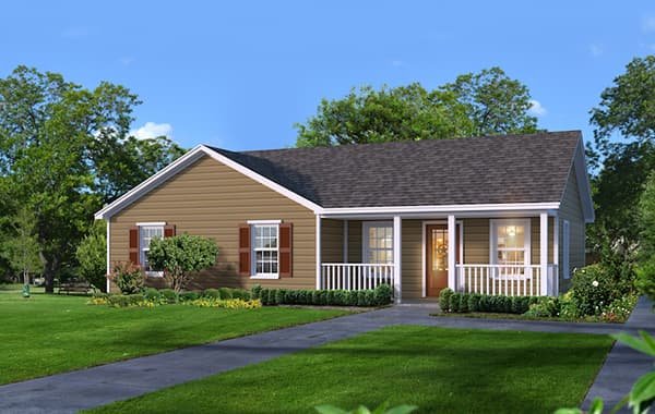 Homestead custom home elevation - 3 Bed / 2 Bath / 1,200 Sq Ft