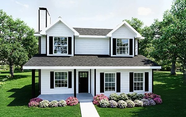 Kingsville custom home elevation - 3 Bed / 2.5 Bath / 1,850 Sq Ft