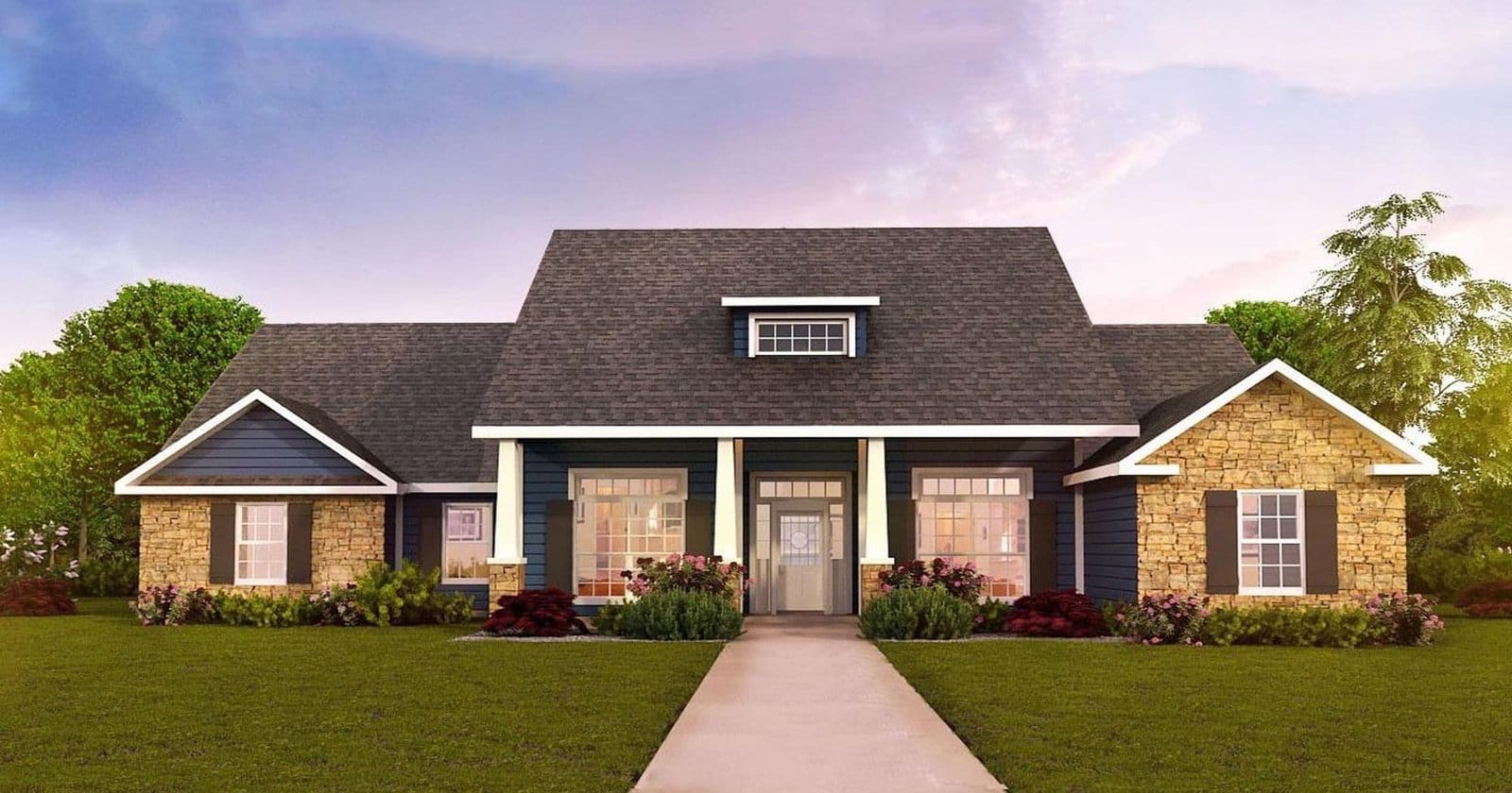 Kendall custom home elevation - 3 Bed / 2 Bath / 2,033 Sq Ft