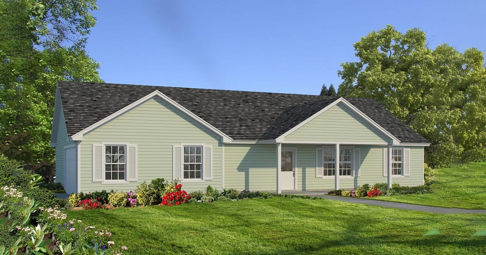 Lindale custom home elevation - 3 Bed / 2 Bath / 1,575 Sq Ft