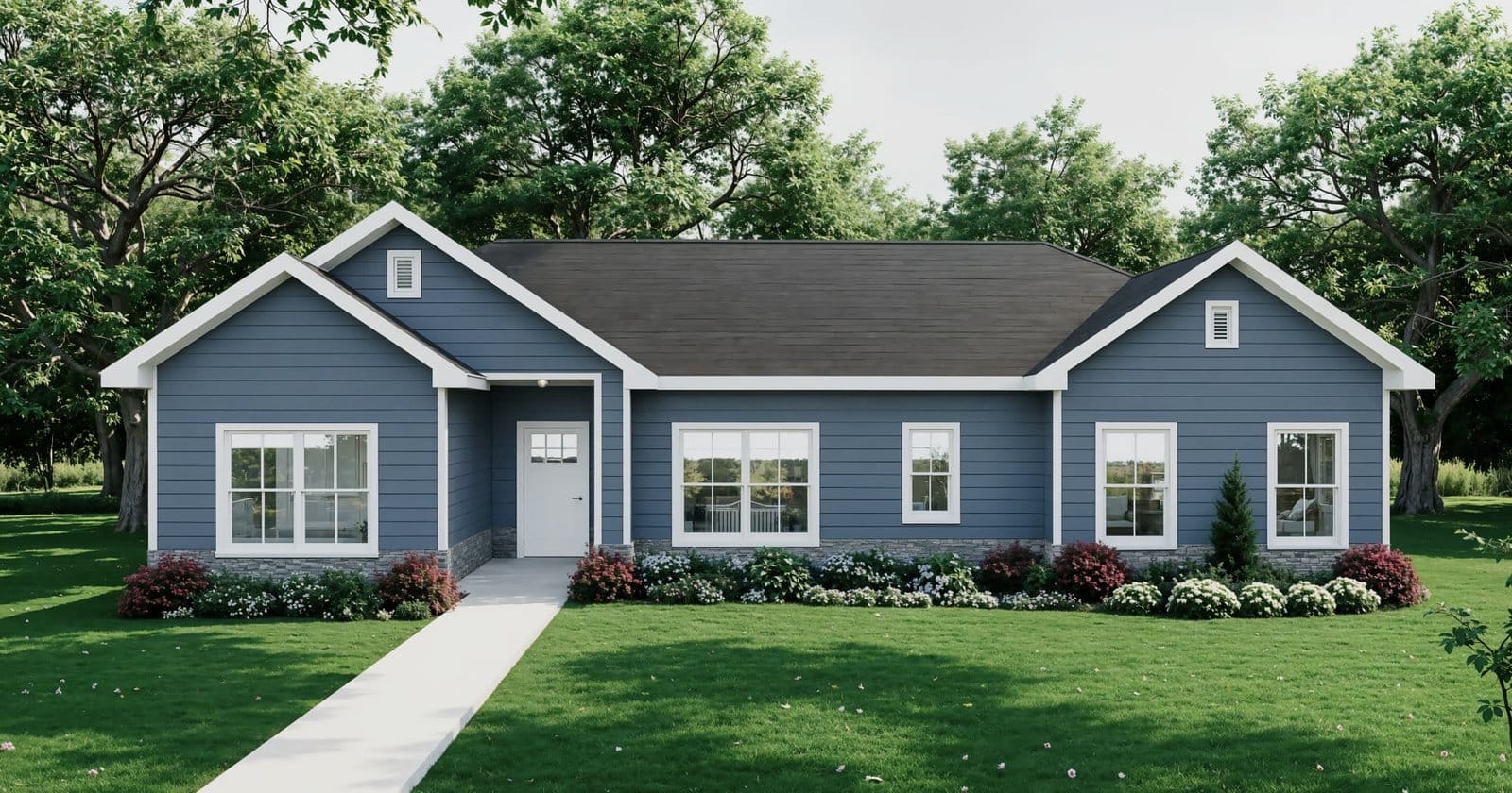 Madison custom home elevation - 3 Bed / 2 Bath / 1,230 Sq Ft