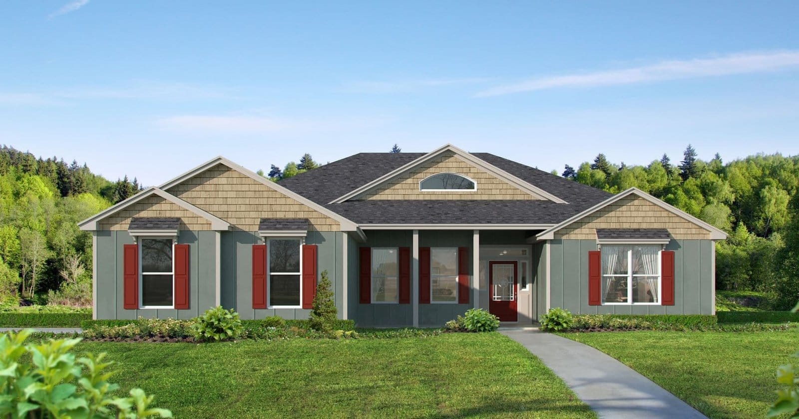 Navasota B custom home elevation - 4 Bed / 2 Bath / 2,107 Sq Ft