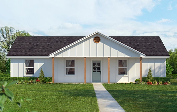 San Marcos custom home elevation - 4 Bed / 2 Bath / 1,360 Sq Ft