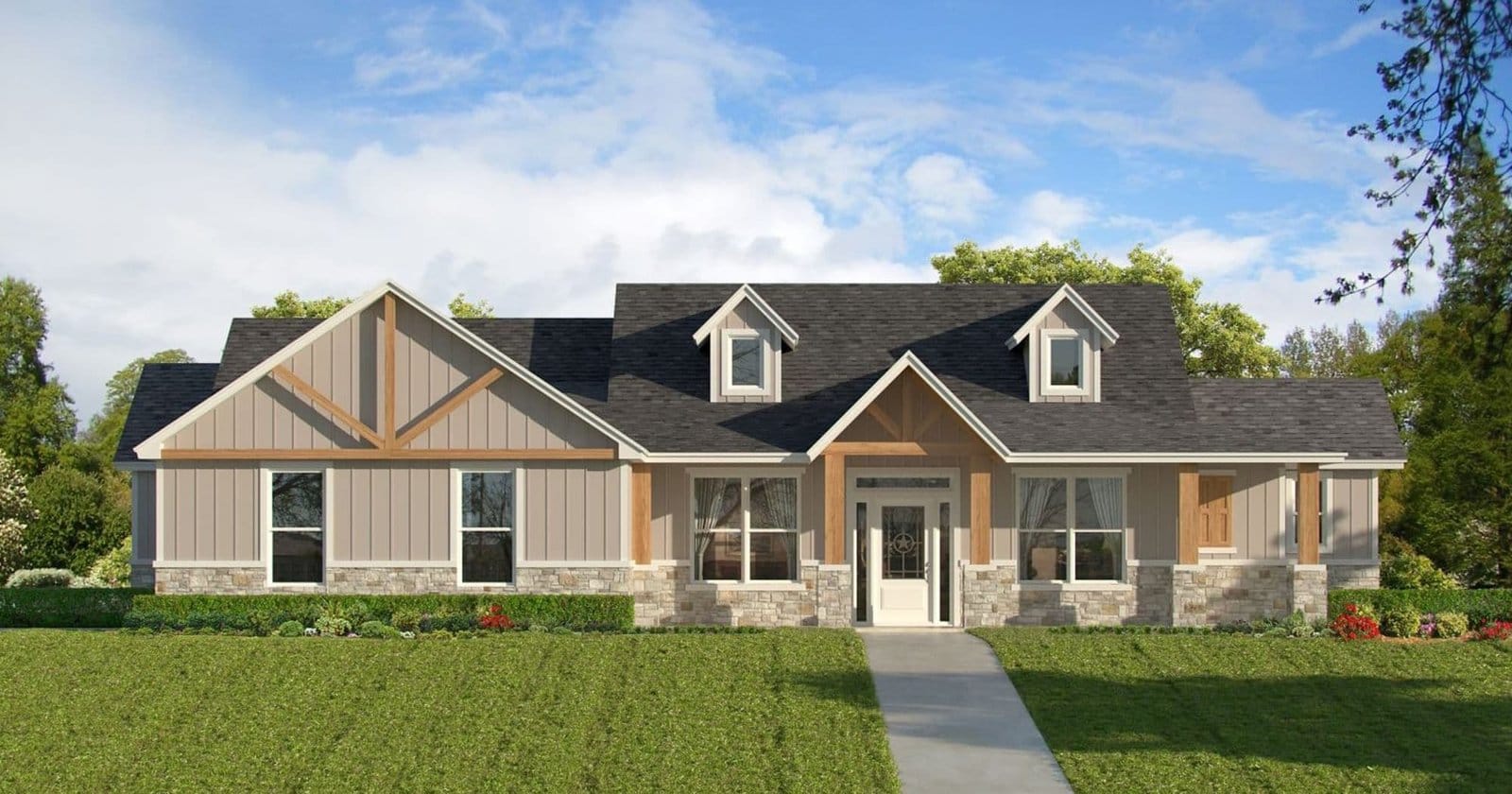 Bronson custom home elevation - 3 Bed / 2 Bath / 2,100 Sq Ft