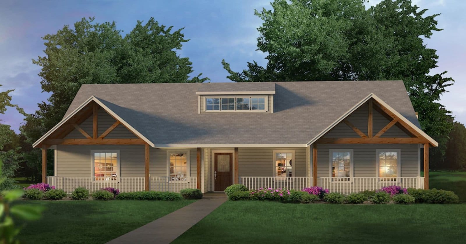 Durango B custom home elevation - 4 Bed / 2 Bath / 1,618 Sq Ft