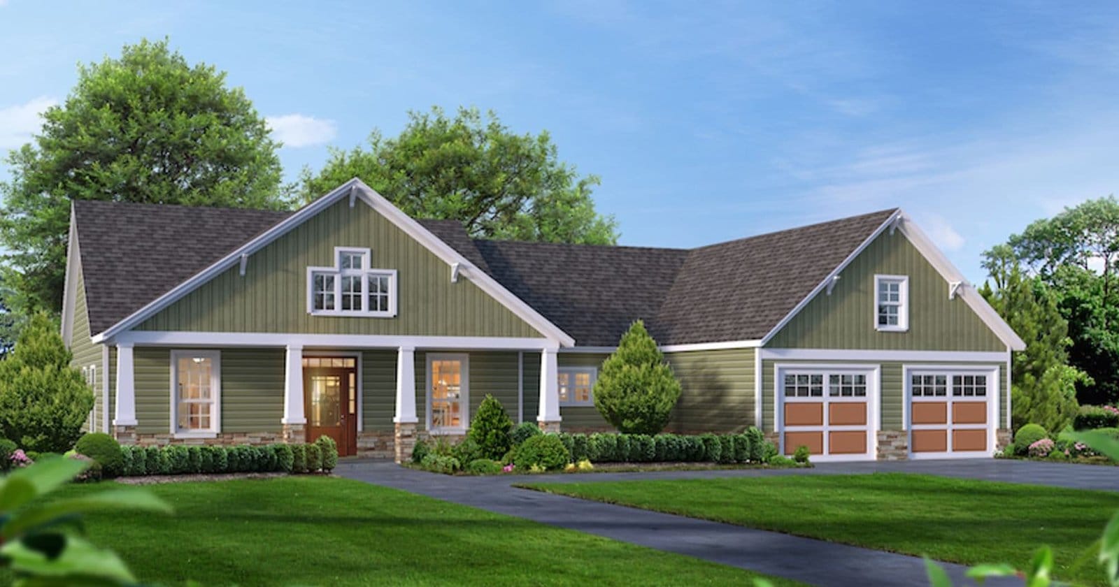 Hillcrest custom home elevation - 3 Bed / 2.5 Bath / 2,200 Sq Ft