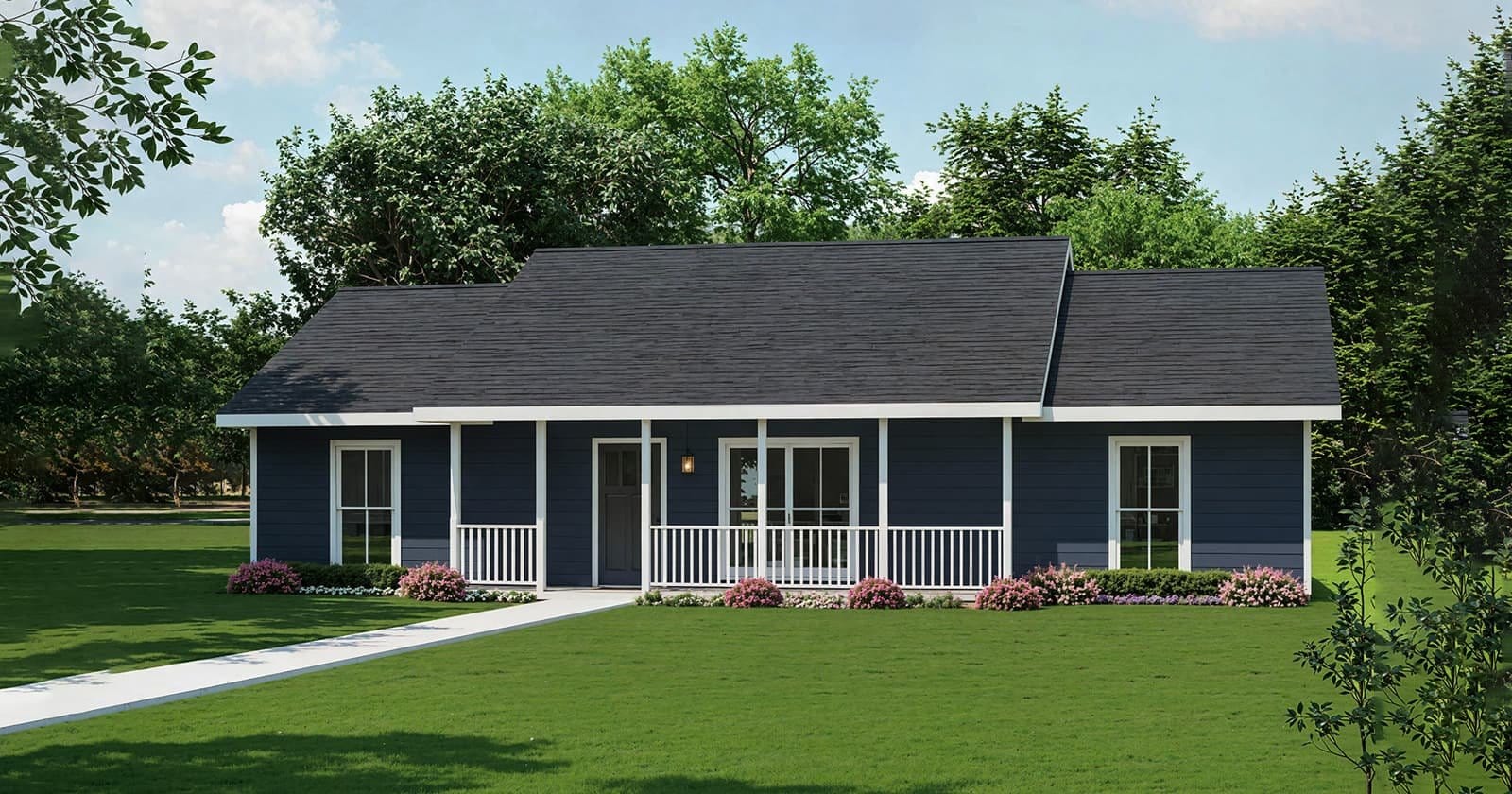 Whitley custom home elevation - 3 Bed / 2 Bath / 1,491 Sq Ft